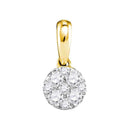 14kt Yellow Gold Women's Round Diamond Circle Cluster Pendant 1-4 Cttw - FREE Shipping (US/CAN)-Gold & Diamond Pendants & Necklaces-JadeMoghul Inc.