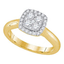 14kt Yellow Gold Women's Round Diamond Cluster Bridal Wedding Engagement Ring 1/2 Cttw - FREE Shipping (US/CAN)-Gold & Diamond Engagement & Anniversary Rings-7-JadeMoghul Inc.