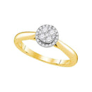 14kt Yellow Gold Women's Round Diamond Cluster Bridal Wedding Engagement Ring 1/4 Cttw - FREE Shipping (US/CAN)-Gold & Diamond Engagement & Anniversary Rings-5-JadeMoghul Inc.