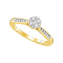 14kt Yellow Gold Women's Round Diamond Cluster Bridal Wedding Engagement Ring 1/4 Cttw - FREE Shipping (US/CAN)-Gold & Diamond Engagement & Anniversary Rings-5-JadeMoghul Inc.