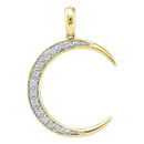 14kt Yellow Gold Women's Round Diamond Crescent Moon Pendant 1-6 Cttw - FREE Shipping (US/CAN)-Gold & Diamond Pendants & Necklaces-JadeMoghul Inc.