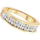 14kt Yellow Gold Women's Round Diamond Double Row Band Ring 1/2 Cttw - FREE Shipping (US/CAN)-Rings And Bands-6.5-JadeMoghul Inc.