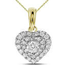 14kt Yellow Gold Women's Round Diamond Heart Love Pendant 1-3 Cttw - FREE Shipping (US/CAN)-Gold & Diamond Pendants & Necklaces-JadeMoghul Inc.