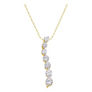 14kt Yellow Gold Women's Round Diamond Journey Pendant 1-2 Cttw - FREE Shipping (US/CAN)-Gold & Diamond Pendants & Necklaces-JadeMoghul Inc.
