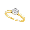 14kt Yellow Gold Women's Round Diamond Larissa Cluster Bridal Wedding Engagement Ring 1/4 Cttw - FREE Shipping (US/CAN)-Gold & Diamond Engagement & Anniversary Rings-6-JadeMoghul Inc.