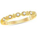 14kt Yellow Gold Womens Round Diamond Milgrain Stackable Band Ring 1-10 Cttw-Gold & Diamond Rings-JadeMoghul Inc.