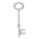 14kt Yellow Gold Women's Round Diamond Slender Oval Key Pendant 1-2 Cttw - FREE Shipping (US/CAN)-Gold & Diamond Pendants & Necklaces-JadeMoghul Inc.