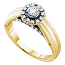 14kt Yellow Gold Women's Round Diamond Solitaire Halo Bridal Wedding Engagement Ring 1/3 Cttw - FREE Shipping (US/CAN)-Gold & Diamond Engagement & Anniversary Rings-5-JadeMoghul Inc.