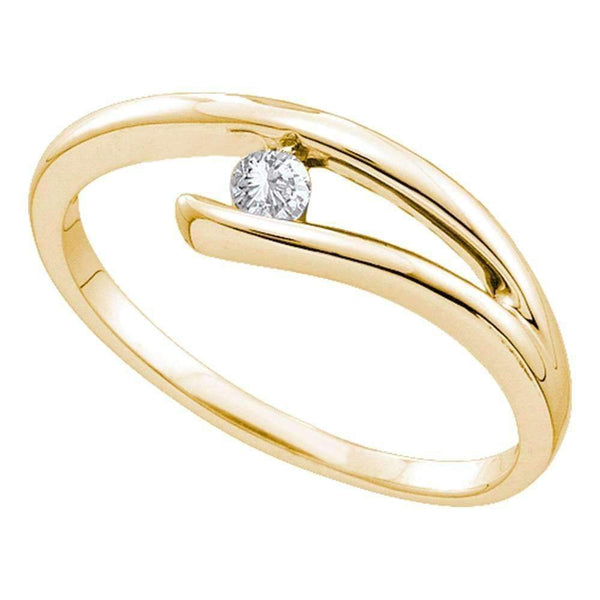 14kt Yellow Gold Women's Round Diamond Solitaire Promise Bridal Ring 1/12 Cttw - FREE Shipping (US/CAN)-Gold & Diamond Promise Rings-5-JadeMoghul Inc.