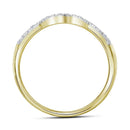 14kt Yellow Gold Women's Round Diamond Swirl Bridal Wedding Engagement Ring Band Set 1.00 Cttw - FREE Shipping (US/CAN) (Certified)-Gold & Diamond Wedding Ring Sets-5-JadeMoghul Inc.