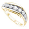 14kt Yellow Gold Womens Round Pave-set Diamond Arched Band 1/2 Cttw-Gold & Diamond Bands-8.5-JadeMoghul Inc.