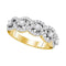 14kt Yellow Gold Women's Round Pave-set Diamond Linked Circle Band 1.00 Cttw - FREE Shipping (US/CAN)-Gold & Diamond Bands-JadeMoghul Inc.