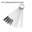 15/5Pcs Car Carburetor Carbon Dirt Jet Remove Cleaning Needles+Brushes Clean tools tubing Scavenging Clogging Janitorial Supplie AExp