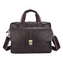 15 Inch Fashion Laptop Bag Men's Genuine Leather Briefcase Men Travel Business Bag Office Documents Bags-Brown-JadeMoghul Inc.