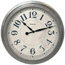 15.5" Round Galvanized Finish Gray Wall Clock-Household Equipment & Accessories-JadeMoghul Inc.