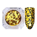 1.5g Holographic Silver Gold Nail Flakies Mixed Size Round Nail Sequins Glitter Paillette Flakes Nail Art Decorations-Gold-JadeMoghul Inc.