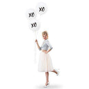 17" Large White Round Wedding Balloons - "XO" (Pack of 3)-Wedding Reception Decorations-JadeMoghul Inc.