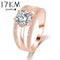 17KM Austrian Crystals Ring Rose Gold Color anelli Flower Ring bague Engagement anillos anel Rings for Women wedding ring-6-Rose Gold Color-JadeMoghul Inc.