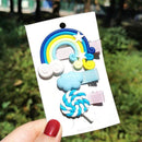 17KM Baby Girls Cartoon Hairpin For Women Children Rainbow Hair Clip Kids Flower Candy Fruit Barrette Hair Accessories AExp