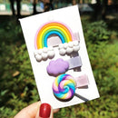 17KM Baby Girls Cartoon Hairpin For Women Children Rainbow Hair Clip Kids Flower Candy Fruit Barrette Hair Accessories AExp