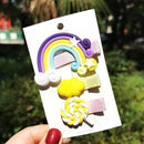 17KM Baby Girls Cartoon Hairpin For Women Children Rainbow Hair Clip Kids Flower Candy Fruit Barrette Hair Accessories AExp