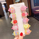 17KM Baby Girls Cartoon Hairpin For Women Children Rainbow Hair Clip Kids Flower Candy Fruit Barrette Hair Accessories AExp