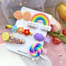 17KM Baby Girls Cartoon Hairpin For Women Children Rainbow Hair Clip Kids Flower Candy Fruit Barrette Hair Accessories AExp