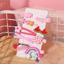 17KM Baby Girls Cartoon Hairpin For Women Children Rainbow Hair Clip Kids Flower Candy Fruit Barrette Hair Accessories AExp