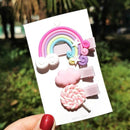 17KM Baby Girls Cartoon Hairpin For Women Children Rainbow Hair Clip Kids Flower Candy Fruit Barrette Hair Accessories AExp