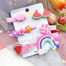 17KM Baby Girls Cartoon Hairpin For Women Children Rainbow Hair Clip Kids Flower Candy Fruit Barrette Hair Accessories AExp