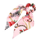 17KM Fashion Floral Print Scrunchies Solid Long Hair Ribbon For Women Ponytail Scarf Sweet Elastic Hair Band Hair Accessories AExp