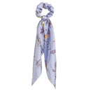 17KM Fashion Floral Print Scrunchies Solid Long Hair Ribbon For Women Ponytail Scarf Sweet Elastic Hair Band Hair Accessories AExp