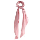 17KM Fashion Floral Print Scrunchies Solid Long Hair Ribbon For Women Ponytail Scarf Sweet Elastic Hair Band Hair Accessories AExp