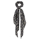17KM Fashion Floral Print Scrunchies Solid Long Hair Ribbon For Women Ponytail Scarf Sweet Elastic Hair Band Hair Accessories AExp