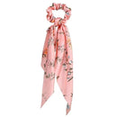 17KM Fashion Floral Print Scrunchies Solid Long Hair Ribbon For Women Ponytail Scarf Sweet Elastic Hair Band Hair Accessories AExp
