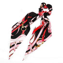 17KM Fashion Floral Print Scrunchies Solid Long Hair Ribbon For Women Ponytail Scarf Sweet Elastic Hair Band Hair Accessories AExp
