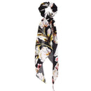 17KM Fashion Floral Print Scrunchies Solid Long Hair Ribbon For Women Ponytail Scarf Sweet Elastic Hair Band Hair Accessories AExp