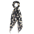 17KM Fashion Floral Print Scrunchies Solid Long Hair Ribbon For Women Ponytail Scarf Sweet Elastic Hair Band Hair Accessories AExp