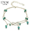 17KM New Double Infinite Beads Pendant Anklet Foot Chain For Woman Summer Bracelet Charm 2 Color Anklets Foot Jewelry Gift-BJCS25825-JadeMoghul Inc.