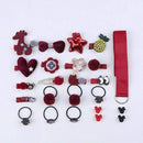 18/24 Pcs/Set Children Hair Clip Set Baby Head flower Fabric Bow Barrettes Hair clips Girl Elastic hair Headband Headdress Gift JadeMoghul Inc.