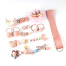 18 Pcs hair clip set Cute Hair Accessories Girl cartoon hair clip headwear Bow Flower animal Hairpin hair ring Elastic Headdress AExp