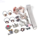 18 Pcs hair clip set Cute Hair Accessories Girl cartoon hair clip headwear Bow Flower animal Hairpin hair ring Elastic Headdress AExp