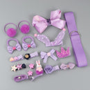 18 Piece hair clip set Cute Hair Accessories Girl headwear Bow Flower animal Hairpins hair band cartoon Elastic Headdress Gift AExp