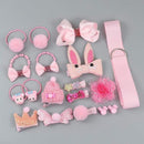 18 Piece hair clip set Cute Hair Accessories Girl headwear Bow Flower animal Hairpins hair band cartoon Elastic Headdress Gift AExp