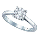 18kt White Gold Women's Round Diamond Cluster Bridal Wedding Engagement Ring 3/4 Cttw - FREE Shipping (USA/CAN)-Gold & Diamond Engagement & Anniversary Rings-5-JadeMoghul Inc.