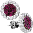 18kt White Gold Women's Ruby Diamond Convertible Dangle Jacket Earrings 2-1/4 Cttw-Gold & Diamond Earrings-JadeMoghul Inc.
