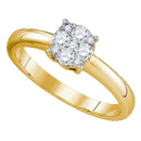 18kt Yellow Gold Women's Round Diamond Cluster Bridal Wedding Engagement Ring 1.00 Cttw - FREE Shipping (US/CAN)-Gold & Diamond Engagement & Anniversary Rings-5-JadeMoghul Inc.