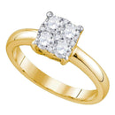 18kt Yellow Gold Women's Round Diamond Cluster Bridal Wedding Engagement Ring 1/3 Cttw - FREE Shipping (US/CAN)-Gold & Diamond Engagement & Anniversary Rings-5-JadeMoghul Inc.