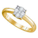 18kt Yellow Gold Women's Round Diamond Cluster Bridal Wedding Engagement Ring 3/4 Cttw - FREE Shipping (US/CAN)-Gold & Diamond Engagement & Anniversary Rings-6.5-JadeMoghul Inc.
