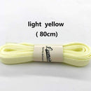 1pair 80-100cm sport luminous shoelace glow in the dark color fluorescent shoelace Athletic Sport shoe lace reflective shoelaces-light yellow 80cm-JadeMoghul Inc.